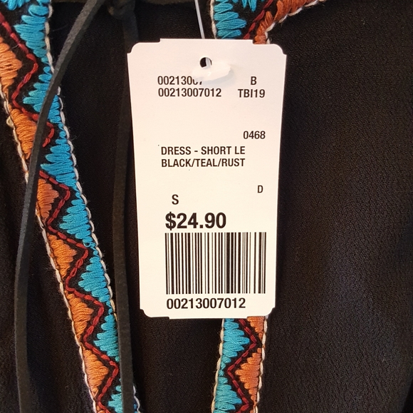 FOREVER 21 Black Rust Teal Tunic Dress - Picture 4 of 8